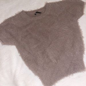Grey Faux Fur Zara Shirt